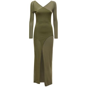“SHADOW INVERSE”粘胶纤维混纺针织连衣裙