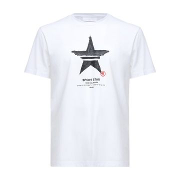 星星印花棉质平纹针织T恤