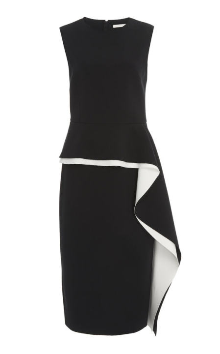 Asymmetrical Peplum Crepe Dress展示图