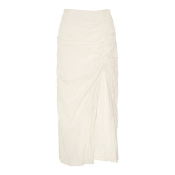 Ruched Washed Sateen Skirt
