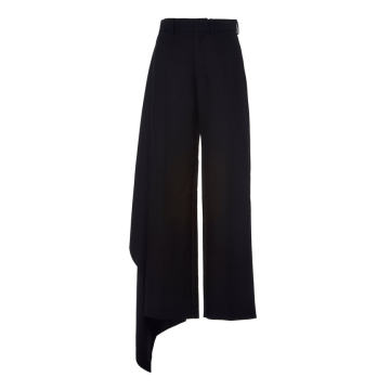 Pleated Cropped Wide-Leg Trousers