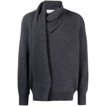 scarf-neck wool jumper
