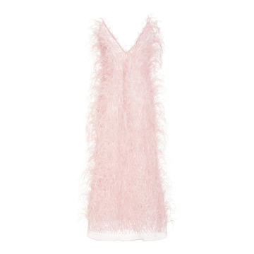 Feather-Embellished Organza Dress