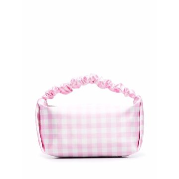 gingham check mini scrunchie bag