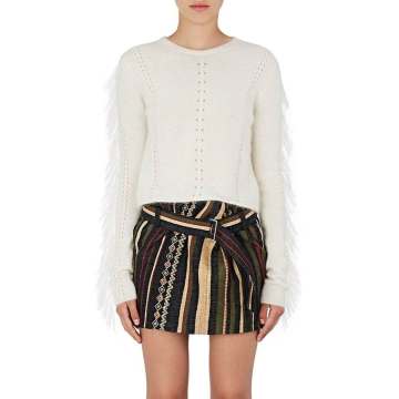 Fringed Mohair-Blend Sweater