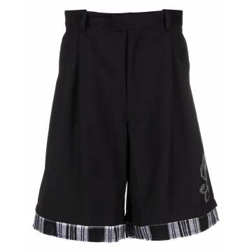 check-trim tailored knee-length shorts
