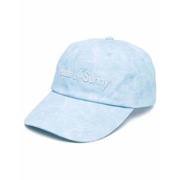 tie-dye logo-embroidered cap