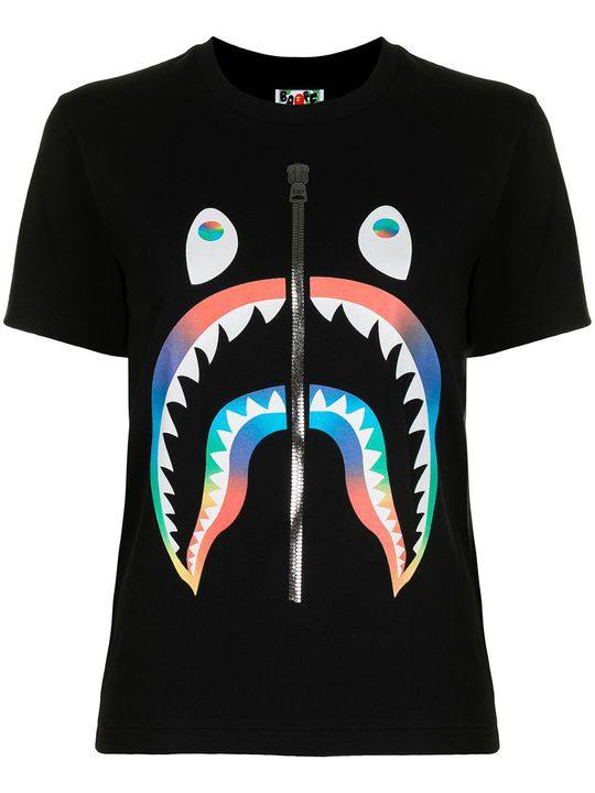 shark-print cotton T-shirt展示图