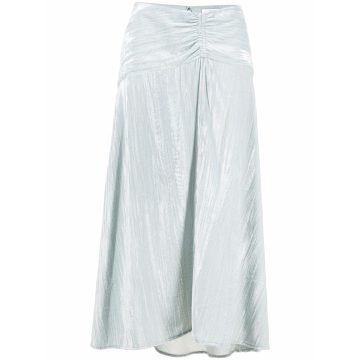 asymmetric drape midi skirt