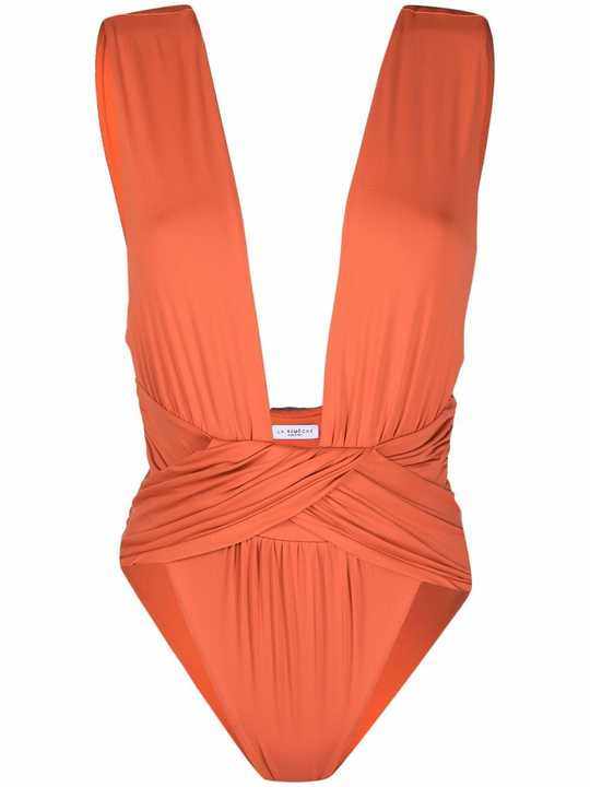 ruched sleeveless swimsuit展示图