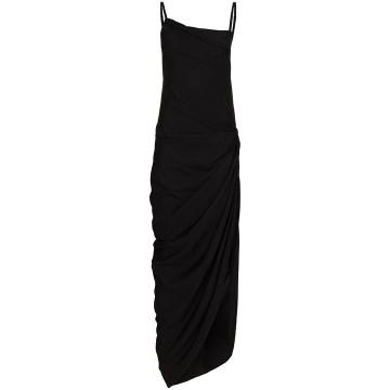 Saudade ruched evening gown
