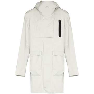 concealed-fastening hooded jacket