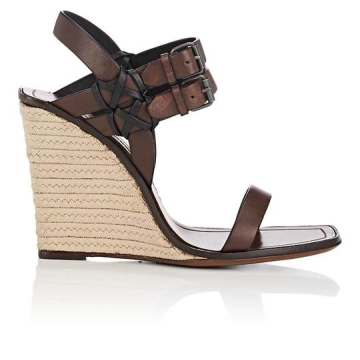 Leather Espadrille Wedge Sandals