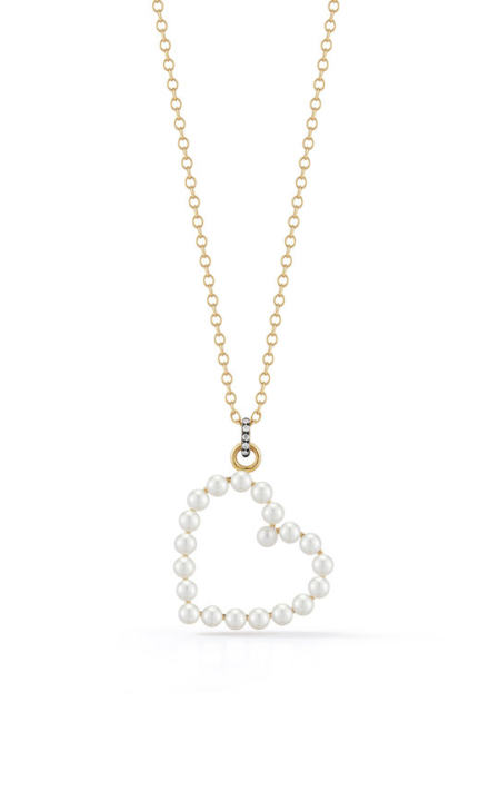 One of a Kind 18K Yellow Gold Prive Pearl Heart Necklace展示图