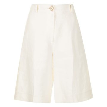 flared linen shorts