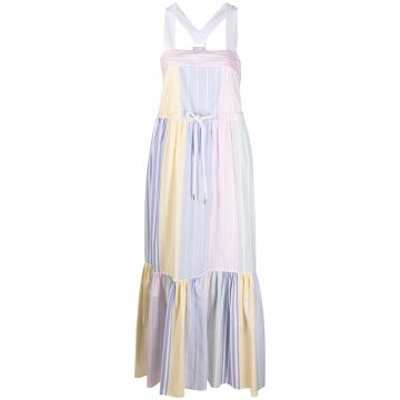 Pure Cotton Seersucker Stripe Maxi Dress