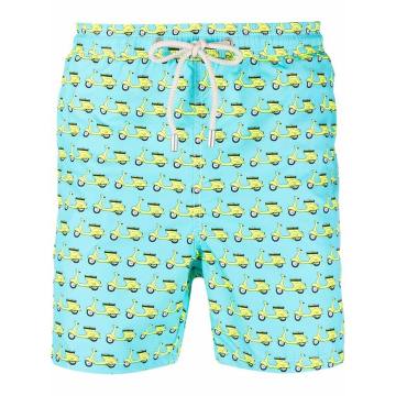 scooter-print swimming trunks