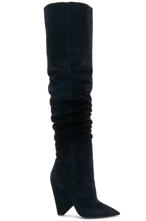 Niki Velvet Thigh High Boots展示图