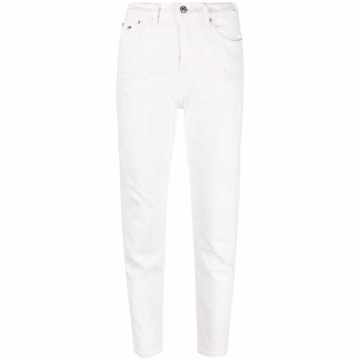 logo-patch tapered jeans