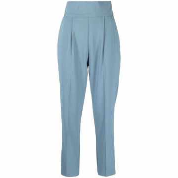 high-waisted tailored trousers