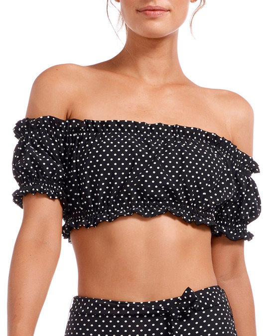 Amelie Off-the-Shoulder Bikini Top with Shelf Bra展示图