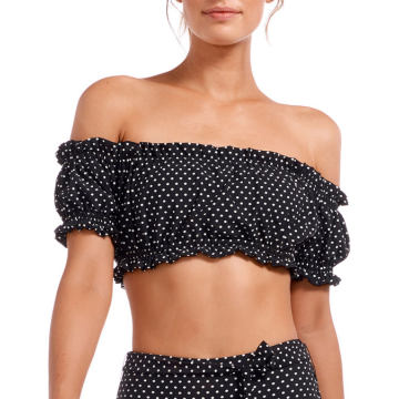 Amelie Off-the-Shoulder Bikini Top with Shelf Bra