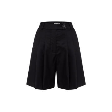 Ethan Pleated Wool Knee-Length Shorts