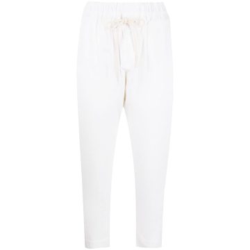 drawstring-fastening cropped trousers