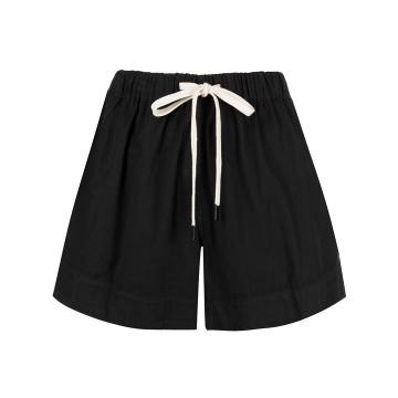 two-tone drawstring-fastening shorts