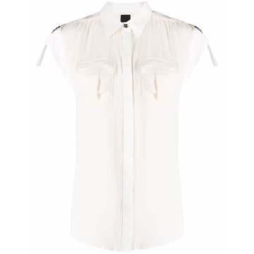crepe-de-chine cotton-blend shirt