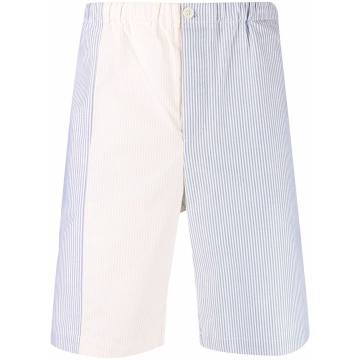 panelled pinstripe shorts