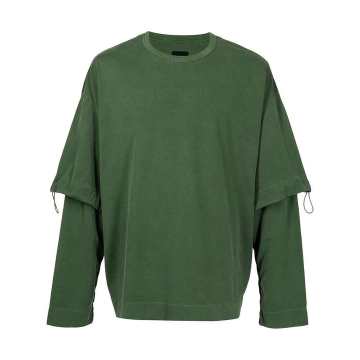 layered-look cotton sweatshirt