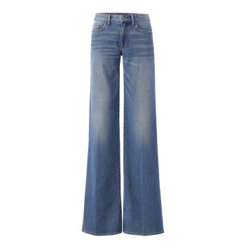 Distressed Low-Rise Wide-Leg Jeans