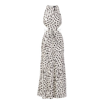 Audrey Dots Cutout Silk Dress