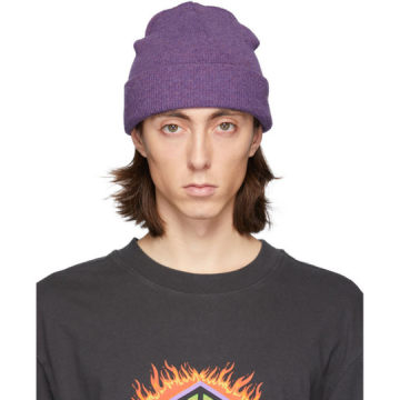 紫色徽标毛线帽