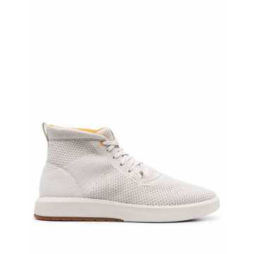 knitted-upper high top sneakers
