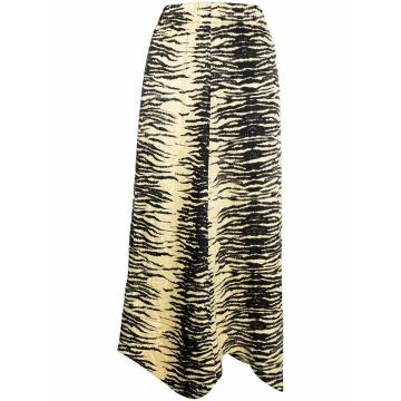 zebra-print midi skirt