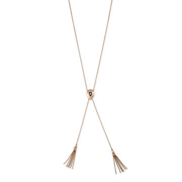 14K Gold Tassel Bolo Rope Chain Necklace