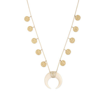 14K Yellow Gold Pressed Coin Shaker Necklace