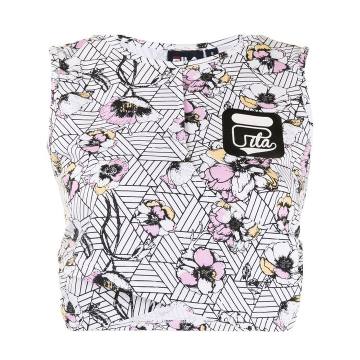 Lyn geometric floral-print tank top