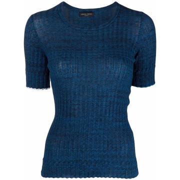 melange-effect knit T-shirt