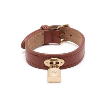 padlock leather bracelet