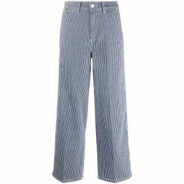 stripe-print straight trousers