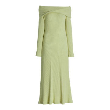 Emery Off-The-Shoulder Organic Cotton-Blend Dress