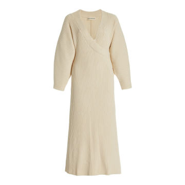 Samira Ribbed Cotton-Knit Midi Dress