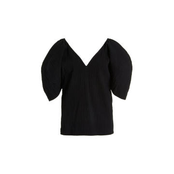 Fia Belted Cotton-Knit Top