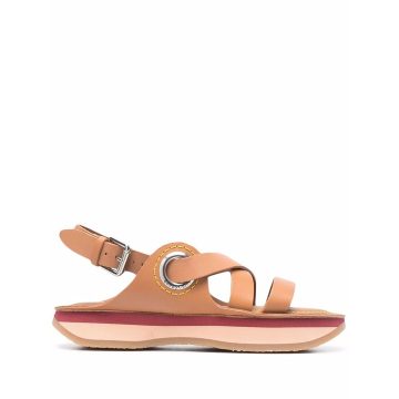 crossover-strap platform sandals