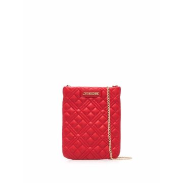 thin quilted faux-leather bag