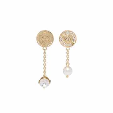 Miu Pavé crystal and pearl earrings