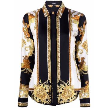 baroque-print silk shirt